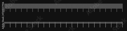 Ruler scale with markings and numbers in Inch centimeters and millimeters units, measuring metric scale. Graduated ruler vector illustration on a white background. Various measurement scales .