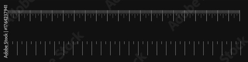 Ruler scale with markings and numbers in Inch centimeters and millimeters units, measuring metric scale. Graduated ruler vector illustration on a white background. Various measurement scales .