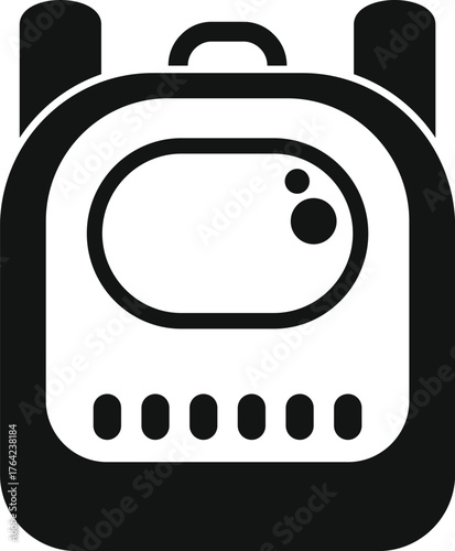 Black icon of a portable breathalyzer device, used for measuring blood alcohol content - bac -