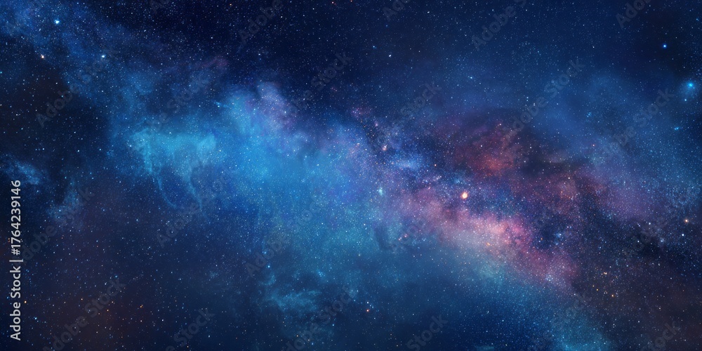 Fototapeta premium Vibrant nebula and stars illuminate the vast cosmic expanse.