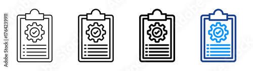 Plan Management Icon Different Style Outline Collection Set