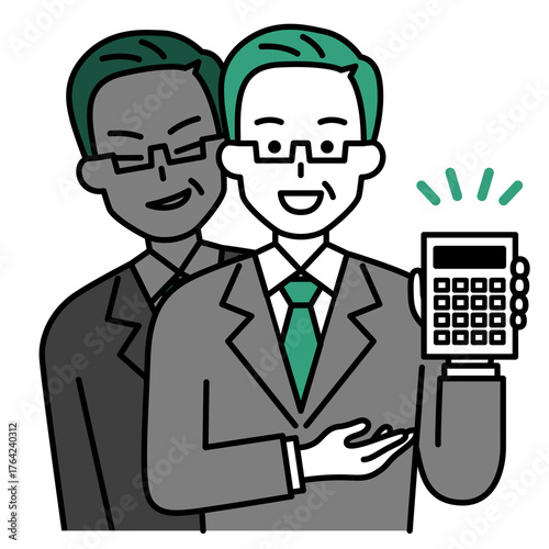 悪徳業者の中年のスーツの男性