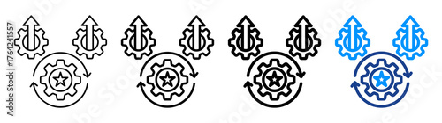 Operational Excellence Icon Different Style Outline Collection Set