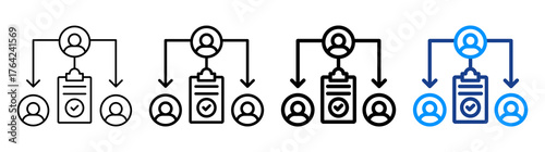 Task Allocation Icon Different Style Outline Collection Set
