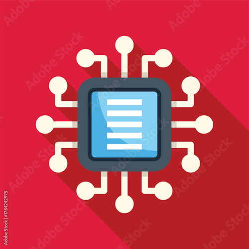 Quantum computing system processing data with connections and nodes, symbolizing advanced technology and innovation