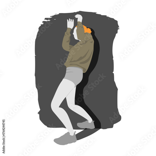 Abused young woman trying to hide and defend herself. Stop violence against women. Concept of family scandal, crisis, domestic violence, abuse. Crying woman being harassed and bullied by her partner.