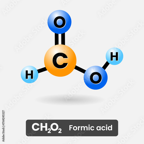 Formic acid chemical formula icon symbol design vector