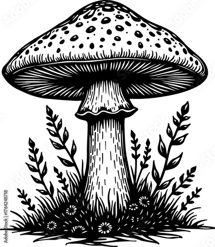 Wild Mushroom Forest Illustration”