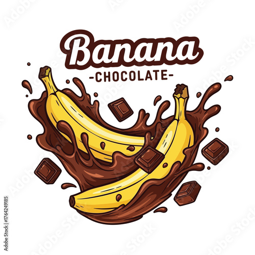 Banana Chocolate Vector Logo.eps