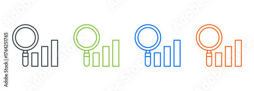 Data analytics icon on white background