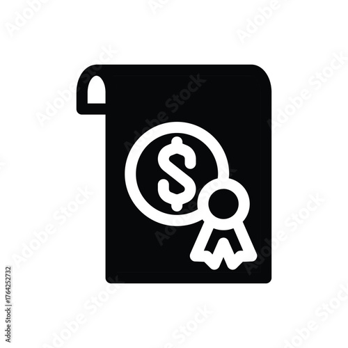 Business certificate solid icon vector design good for web or mobile app