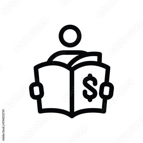 Business learning outline icon vector design good for web or mobile app