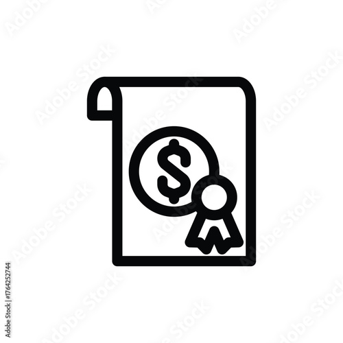 Business certificate thin outline icon vector design good for web or mobile app
