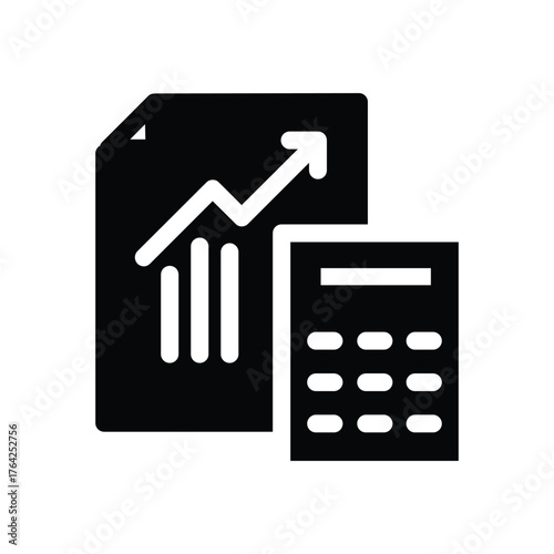 Business calculation solid icon vector design good for web or mobile app