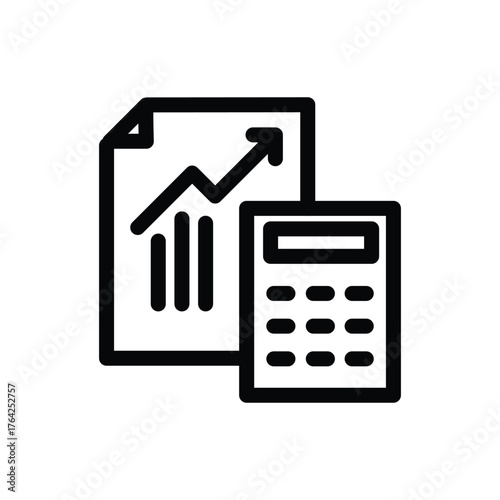 Business calculation outline icon vector design good for web or mobile app