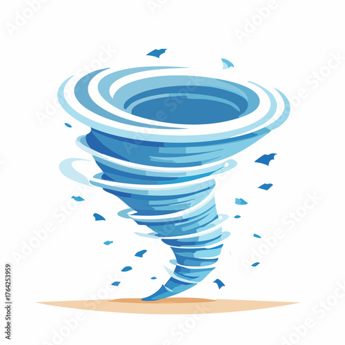 Illustration of a Powerful and Destructive Tornado.