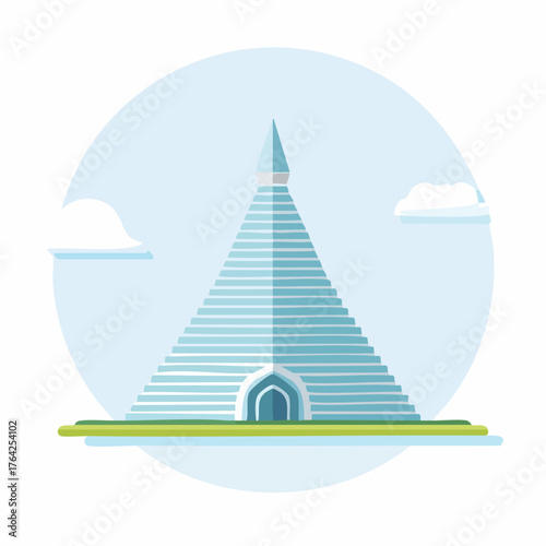 Modern Pyramid Building Architecture Design.
