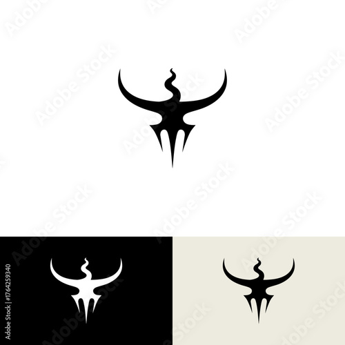 Abstract silhouette design with upward curves and points