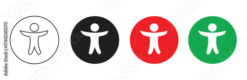 Vector art of four icons representing accessibility