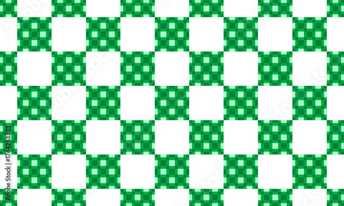 block of Green tone Checkerboard repeat pattern, replete image, design for fabric design printing