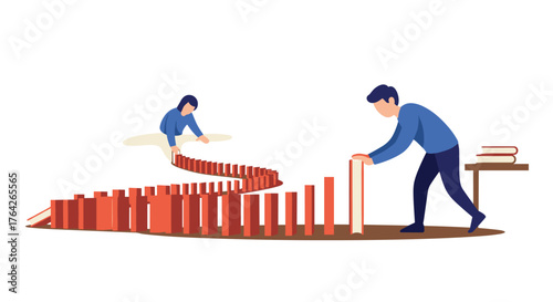 Building Knowledge Step by Step with Books and Dominoes for Learning