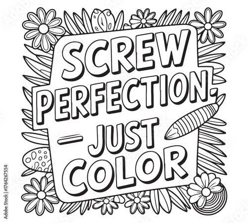 Swear Word Bold and Easy Coloring Pages For Adults And Kids 