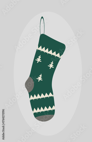 a Christmas stocking on a light background,