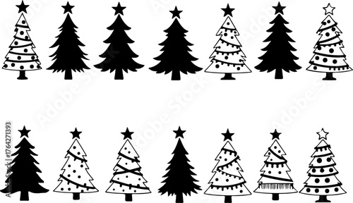 Elegant Christmas Tree Silhouette Bundle