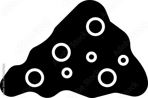 Rock Icon, Stone, Mountain, Boulder, Mineral, Geology, Nature, Landscape, Hard Surface, Cliff, Earth Element, and Outdoor Environment Symbols in Modern Flat Vector charcoal pile nugget pieces