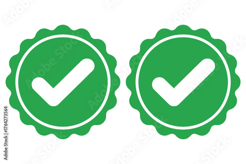 Vector art of two green check mark icons