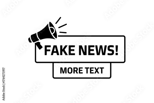 Vector art of fake news with megaphone