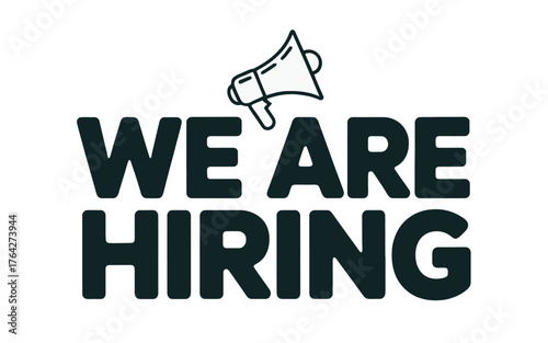 Vector art of we are hiring with megaphone vector illustration