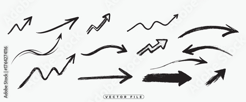 Collection of hand drawn style arrows pointing in various directions