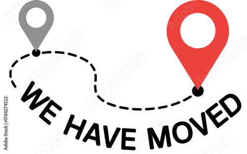 Relocation announcement we have moved location change moving notice