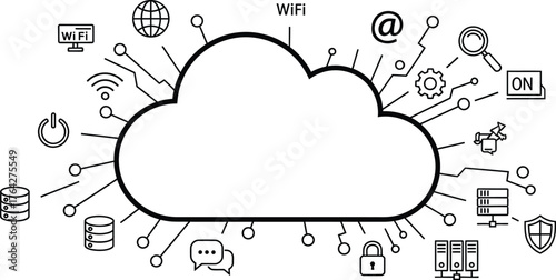 Cloud computing network data server security wifi internet connection