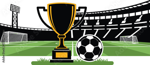Soccer football cup stadium goal field game sport competition win