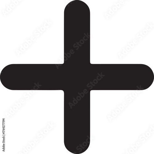 Plus Math Vector Silhouette icon