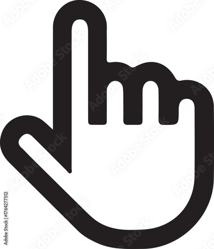 Hand Cursor Vector Silhouette icon eps 10