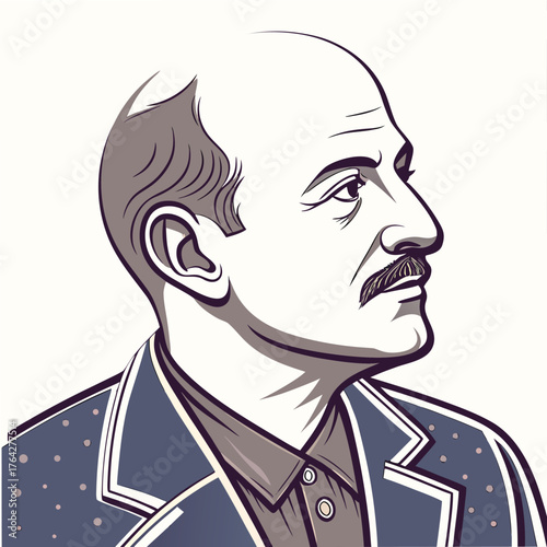 Adobe Illustrator Artwork:  A vector art of the Russian writer Leo Tolstoy