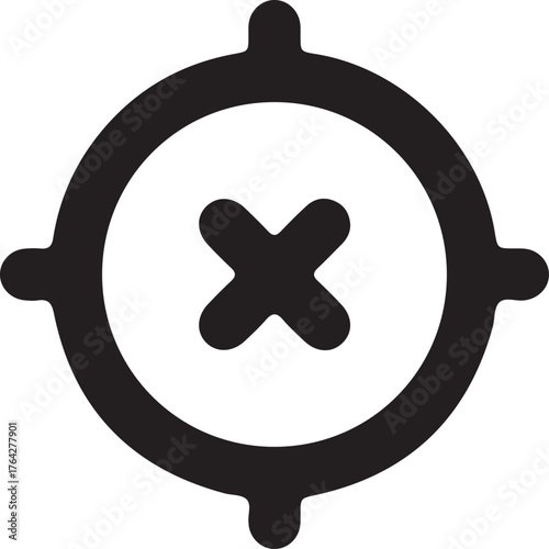Location Off Vector Silhouette icon