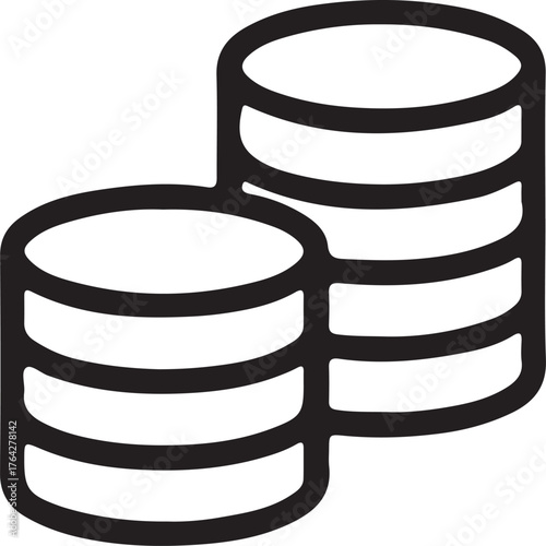 Coins Link Vector icon