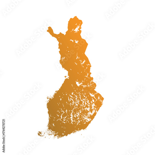 Map of Finland, sign silhouette. World Map Globe. Vector Illustration isolated on white background. Europe continent.