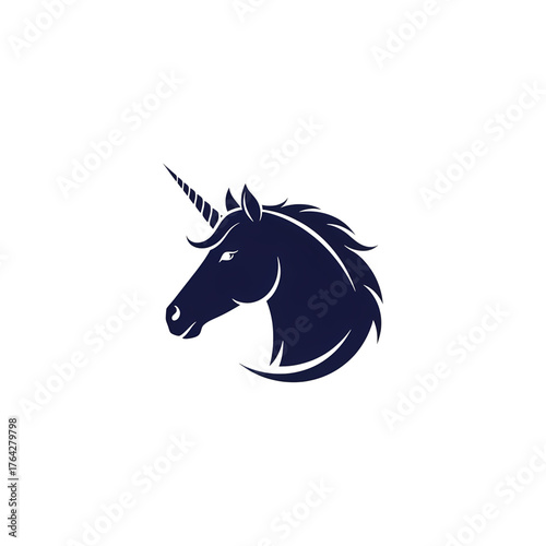 Elegant unicorn head symbol of magic and fantasy