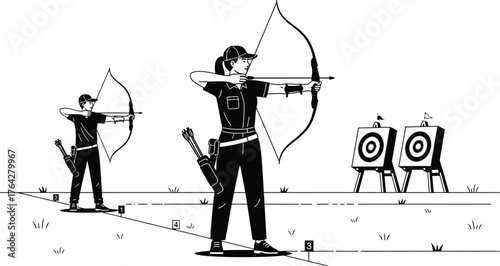 Archery competition sport target practice bow and arrow game