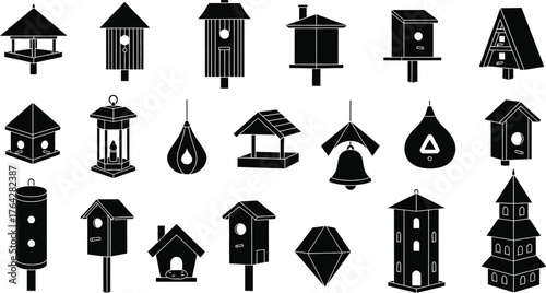 Birdhouse designs vector collection of various styles cute