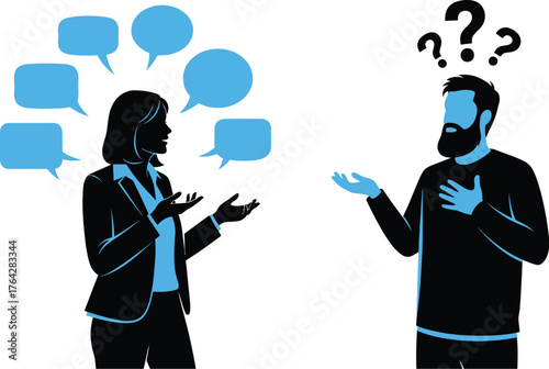 Business communication problem solving and question concept