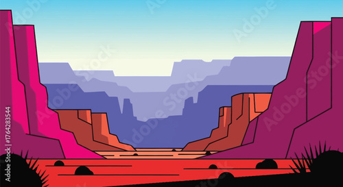 Grand canyon illustration desert landscape nature scene