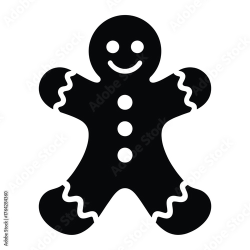 Gingerbread Man Silhouette, Vector, Illustration