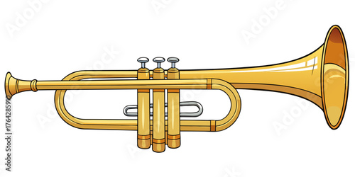 trumpet isolated on white background