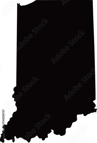 Indiana Silhouette Map United States State Outline Vector
